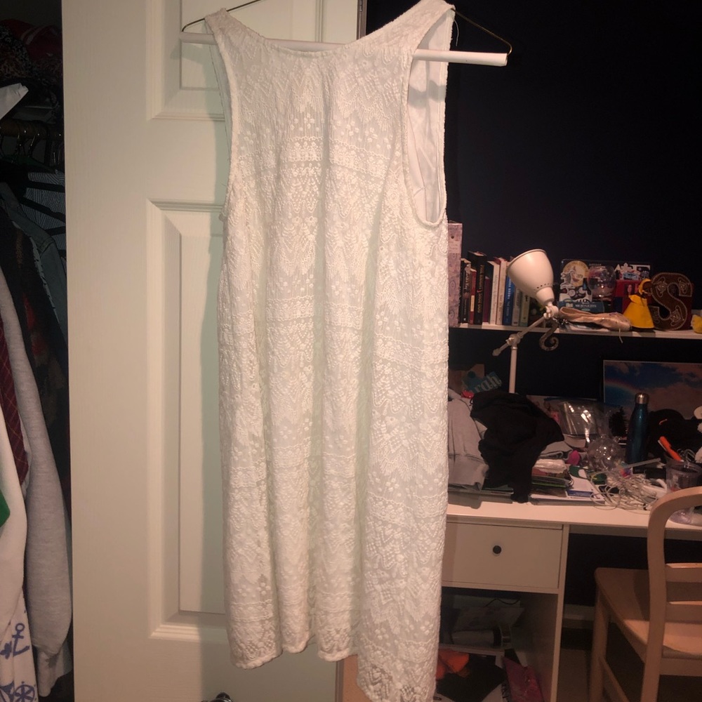 Lace white mini dress